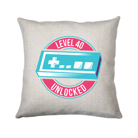 Level 40 unlocked cushion cover pillowcase linen home decor - Graphic Gear