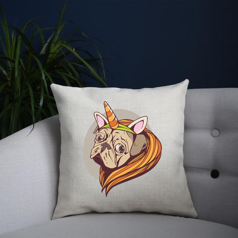 Unicorn pug cushion cover pillowcase linen home decor - Graphic Gear