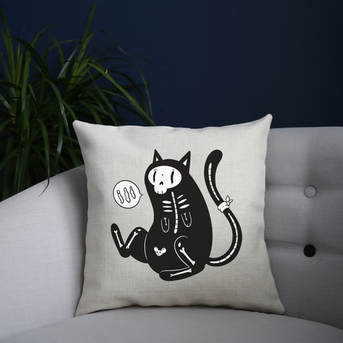 Skeleton cat girl cushion cover pillowcase linen home decor - Graphic Gear