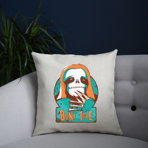Sloth skull cushion cover pillowcase linen home decor - Graphic Gear