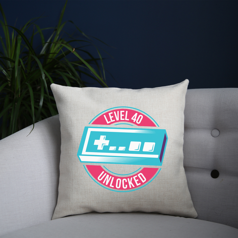 Level 40 unlocked cushion cover pillowcase linen home decor - Graphic Gear