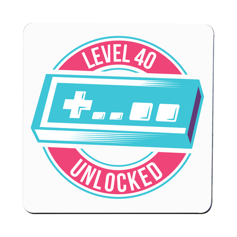 Level 40 unlocked coaster drink mat - Graphic Gear