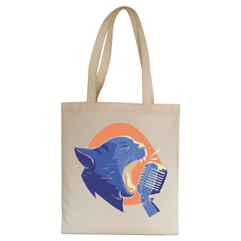 Singing cat tote bag canvas shopping - Graphic Gear