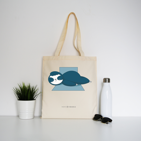 Sleeping sloth tote bag canvas shopping - Graphic Gear