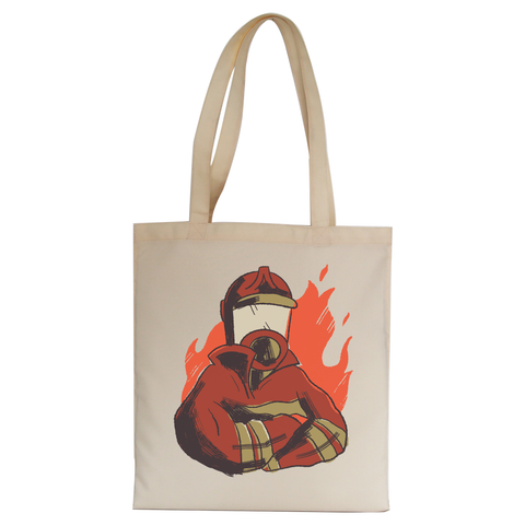 Firefighter flames tote bag canvas shopping - Graphic Gear