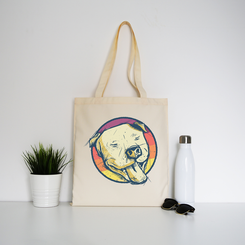 Pitbull hand drawn tote bag canvas shopping - Graphic Gear