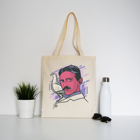 Tesla bird tote bag canvas shopping - Graphic Gear