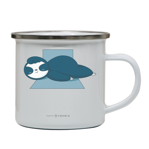 Sleeping sloth enamel camping mug outdoor cup colors - Graphic Gear
