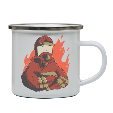 Firefighter flames enamel camping mug outdoor cup colors - Graphic Gear