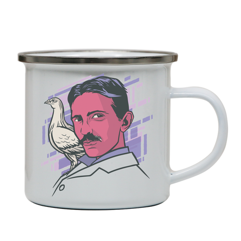 Tesla bird enamel camping mug outdoor cup colors - Graphic Gear