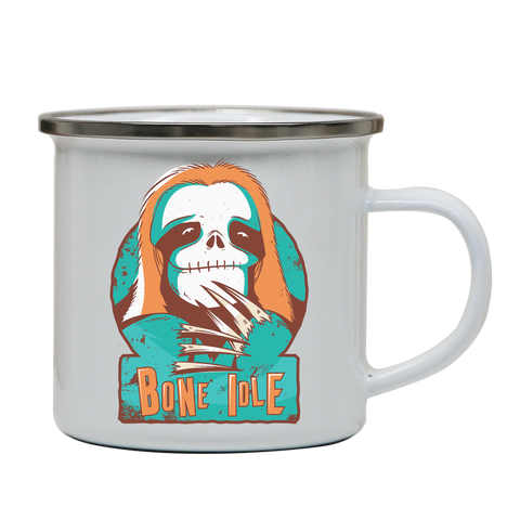 Sloth skull enamel camping mug outdoor cup colors - Graphic Gear