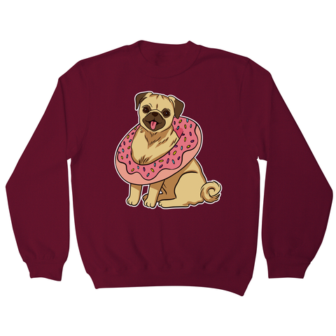 Pug with donut sweatshirt - Graphic Gear
