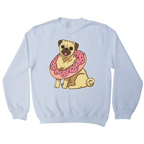 Pug with donut sweatshirt - Graphic Gear