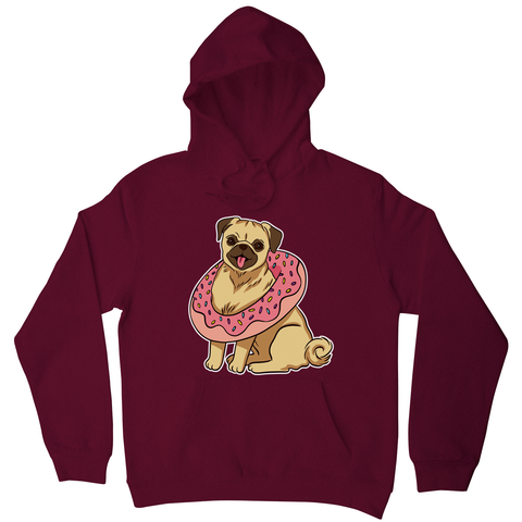 Pug with donut hoodie - Graphic Gear