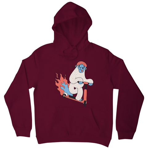 Yeti riding scooter hoodie - Graphic Gear