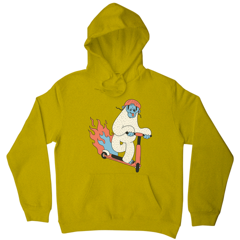 Yeti riding scooter hoodie - Graphic Gear