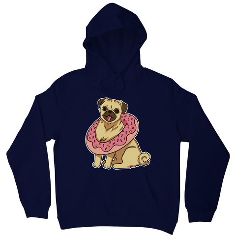 Pug with donut hoodie - Graphic Gear