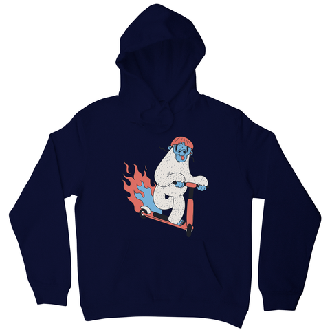 Yeti riding scooter hoodie - Graphic Gear