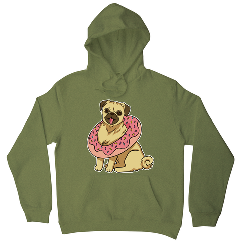 Pug with donut hoodie - Graphic Gear