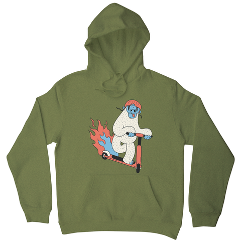Yeti riding scooter hoodie - Graphic Gear