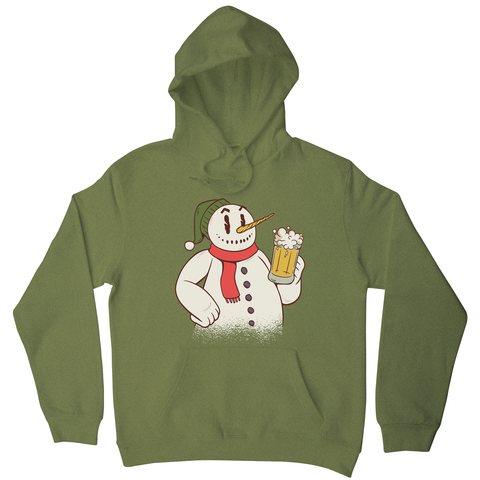 Snowman drinking beer hoodie - Graphic Gear