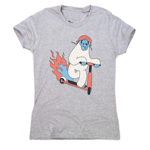 Yeti riding scooter women's t-shirt - Graphic Gear