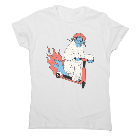 Yeti riding scooter women's t-shirt - Graphic Gear