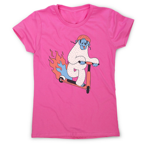 Yeti riding scooter women's t-shirt - Graphic Gear