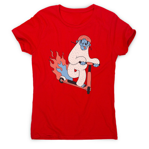 Yeti riding scooter women's t-shirt - Graphic Gear