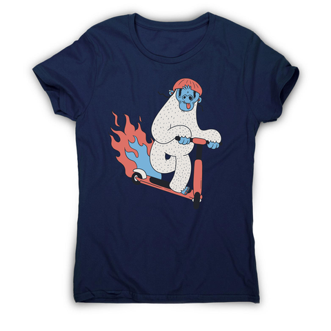 Yeti riding scooter women's t-shirt - Graphic Gear