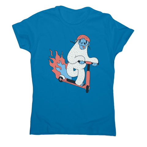 Yeti riding scooter women's t-shirt - Graphic Gear