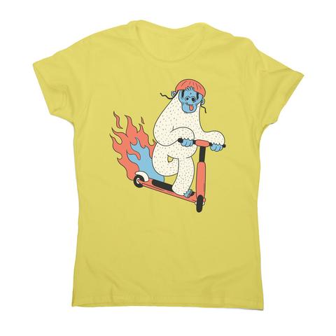 Yeti riding scooter women's t-shirt - Graphic Gear