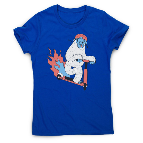 Yeti riding scooter women's t-shirt - Graphic Gear