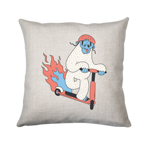 Yeti riding scooter cushion cover pillowcase linen home decor - Graphic Gear