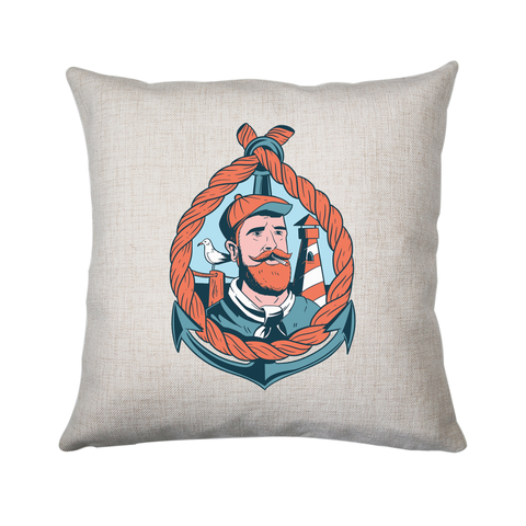 Bearded sailor cushion cover pillowcase linen home decor - Graphic Gear