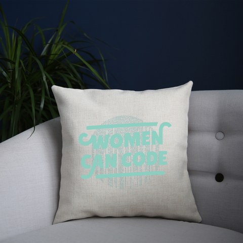 Women code cushion cover pillowcase linen home decor - Graphic Gear