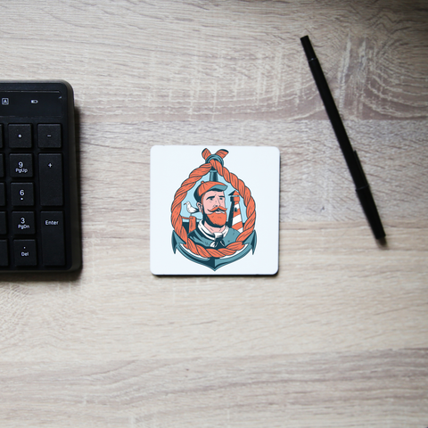 Bearded sailor coaster drink mat - Graphic Gear