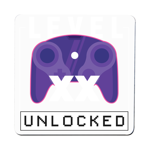 Level xx unlocked coaster drink mat - Graphic Gear