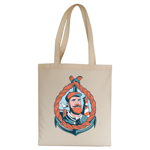 Bearded sailor tote bag canvas shopping - Graphic Gear
