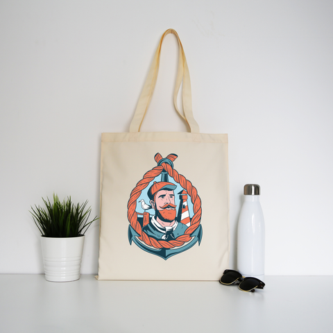 Bearded sailor tote bag canvas shopping - Graphic Gear