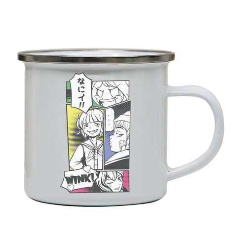 Manga panels enamel camping mug outdoor cup colors - Graphic Gear