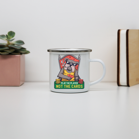 Poker bulldog quote enamel camping mug outdoor cup colors - Graphic Gear