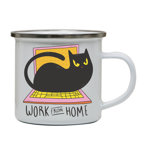 Home office cat enamel camping mug outdoor cup colors - Graphic Gear