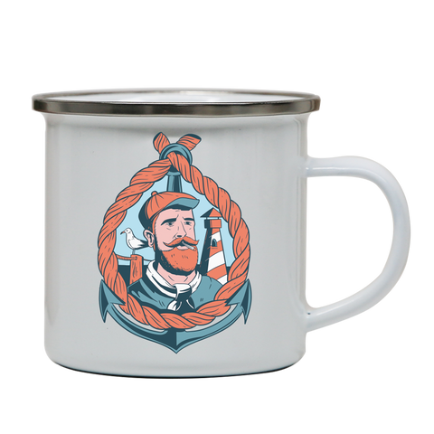 Bearded sailor enamel camping mug outdoor cup colors - Graphic Gear