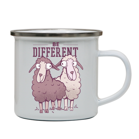 Be different sheep enamel camping mug outdoor cup colors - Graphic Gear