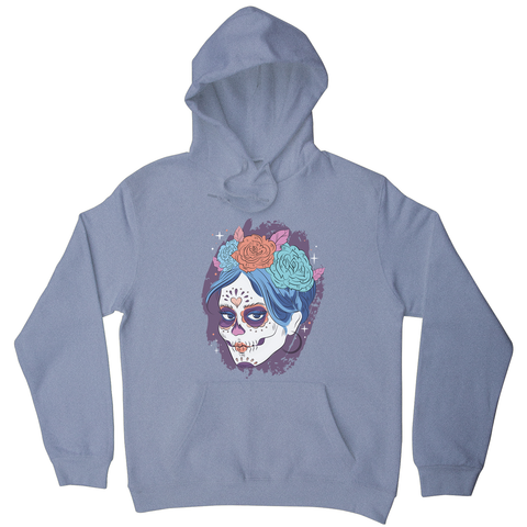Dia de los muertos skull hoodie - Graphic Gear