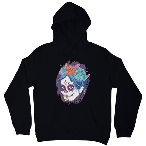 Dia de los muertos skull hoodie - Graphic Gear