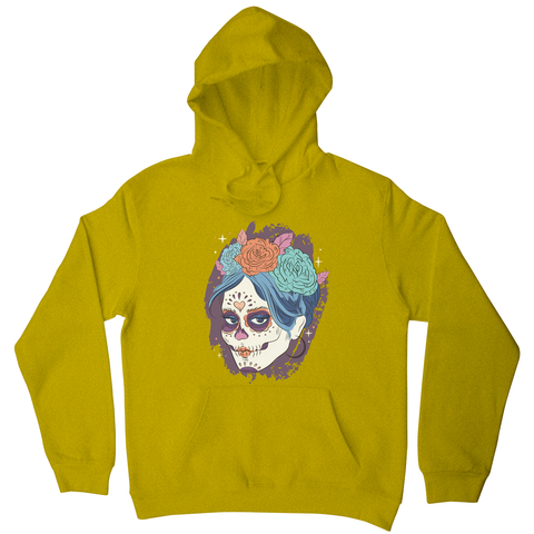 Dia de los muertos skull hoodie - Graphic Gear