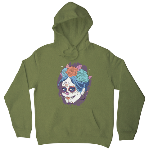 Dia de los muertos skull hoodie - Graphic Gear
