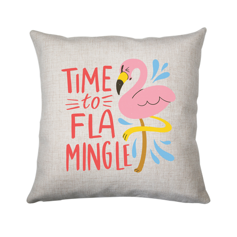 Time to fla mingle cushion cover pillowcase linen home decor - Graphic Gear